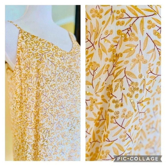 Sabina Musayev Slipdress  in White Yellow Floral Pattern Size Large - Picture 1 of 9